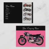  MOTORCYCLI rode zwarte grijze roze Visitekaartje (Voorkant / Achterkant)
