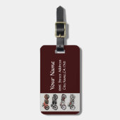 MOTORCYCLI rood grijs Bagagelabel (Voorkant verticaal)