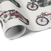 MOTORCYCLI rood, grijs zwart Cadeaupapier (Rol Hoek)
