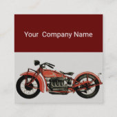  MOTORCYCLI Rood, grijs zwart Vierkante Visitekaartje (Achterkant)