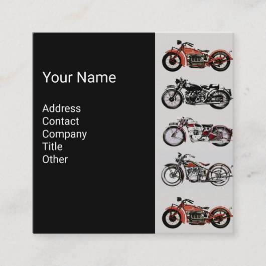  MOTORCYCLI Rood, grijs zwart Vierkante Visitekaartje (Voorkant)