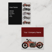  MOTORCYCLI Rood, grijs zwart Vierkante Visitekaartje (Voorkant / Achterkant)
