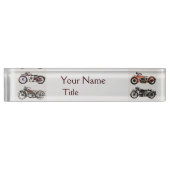  MOTORCYCLI Rood zwart wit Naambordje (Voorkant)