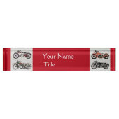  MOTORCYCLI Rood zwart wit Naambordje (Voorkant)