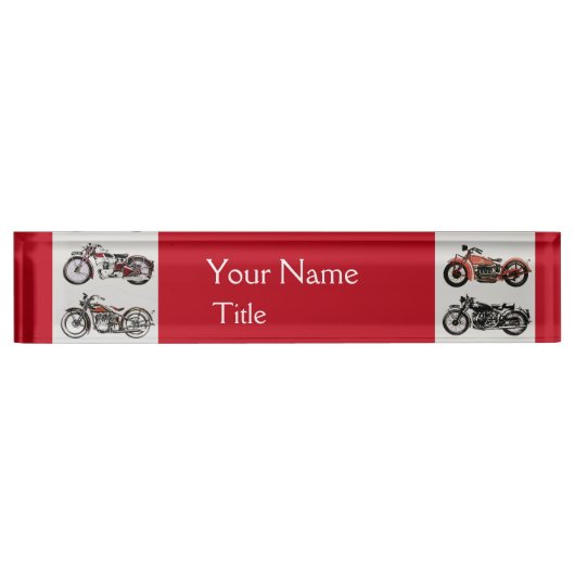  MOTORCYCLI Rood zwart wit Naambordje (Voorkant)