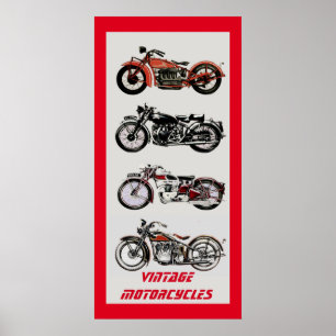 MOTORCYCLI Roodgrijs Poster