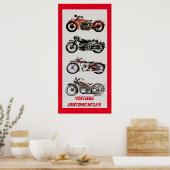 MOTORCYCLI Roodgrijs Poster (Keuken)