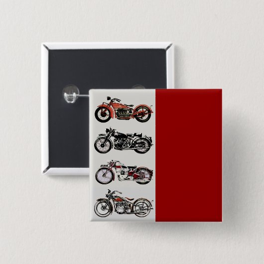 MOTORCYCLI VIERKANTE BUTTON 5,1 CM (Voorkant /achterkant)
