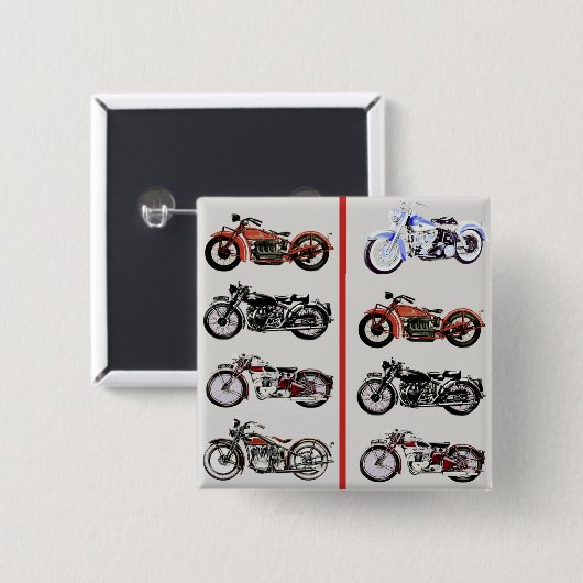  MOTORCYCLI VIERKANTE BUTTON 5,1 CM (Voorkant /achterkant)