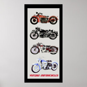  MOTORCYCLI, zwarte grijs Poster