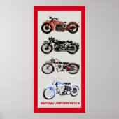  MOTORCYCLI, zwarte rode grijs Poster (Voorkant)