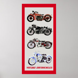  MOTORCYCLI, zwarte rode grijs Poster