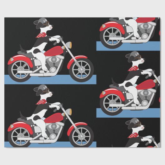 Motorcycling Dog Cadeaupapier (Vlak)