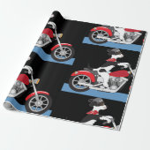 Motorcycling Dog Cadeaupapier (Uitgerold)