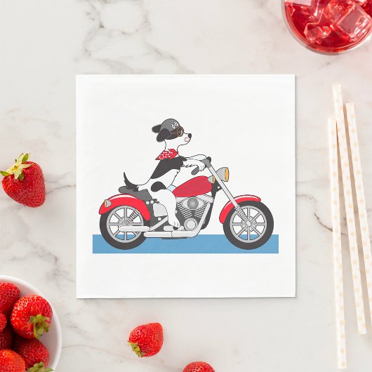 Motorcycling Dog Napkins Servet