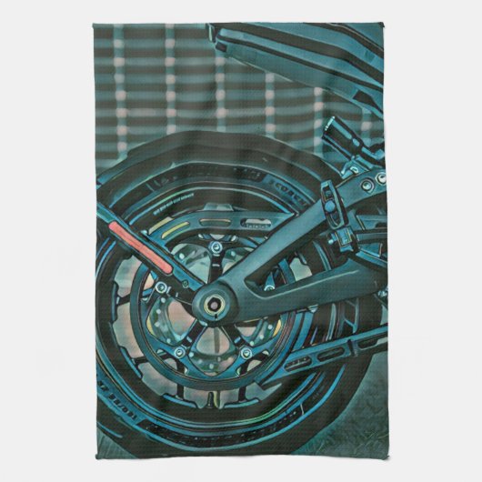 Motorcyclist gifts theedoek (Verticaal)