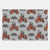 Motorcyclist Motocross Lovers Racing Flags Inpakpapier Vel (Voorkant 2)