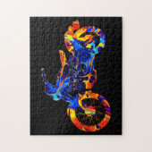 MOTORCYCLUS COLORFUL MIX NEON PAINT LEGPUZZEL (Verticaal)