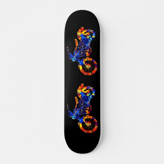 MOTORCYCLUS COLORFUL MIX NEON PAINT PERSOONLIJK SKATEBOARD (Voorkant)