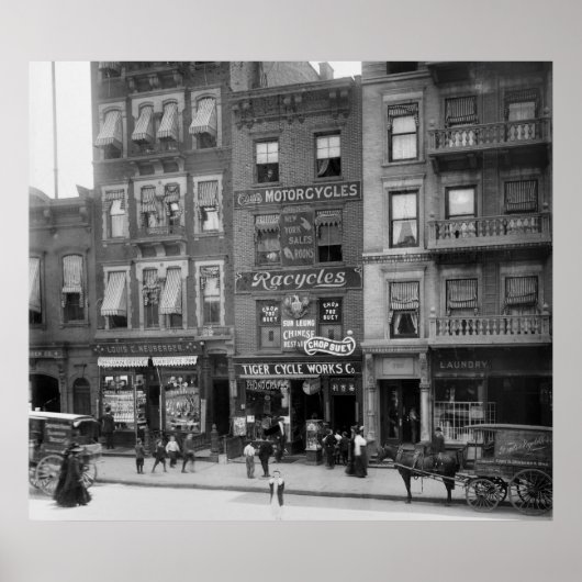 Motorcyclus en fietsenverkoop, 1910 poster (Voorkant)
