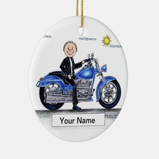 Motorcyclus - Mal Keramisch Ornament (Rechts)