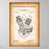 MOTORCYCLUS MOTORPATENT 1914 POSTER (Voorkant)