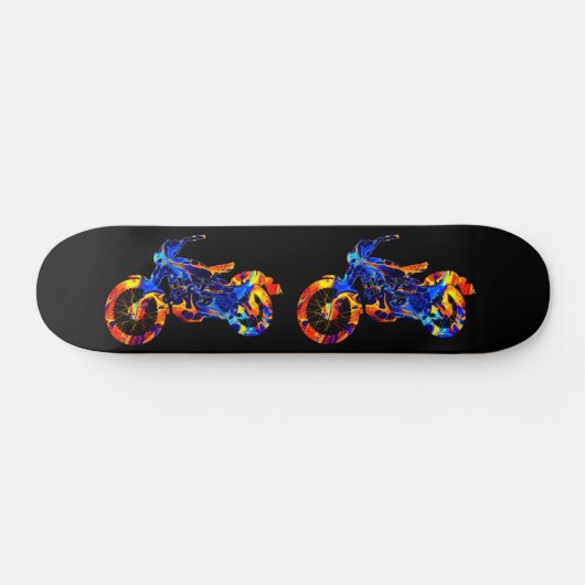 MOTORCYCLUS NEON ABSTRACT COLORFUL PERSOONLIJK SKATEBOARD (Horizontaal)