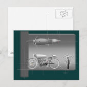 MOTORCYCLUS ONTWERPKUNST. BRIEFKAART (Voorkant / Achterkant)