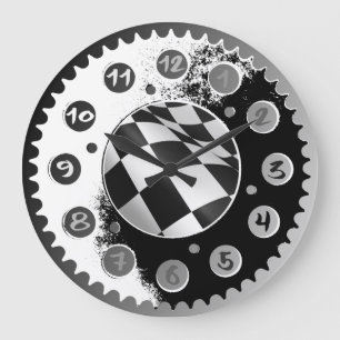 MOTORCYCLUS SPROCKET WALCLOCKS. GROTE KLOK