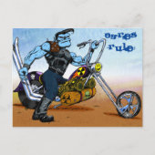 MOTORCYCLUSOGRES REGEL DE AFVALLANDEN BRIEFKAART (Voorkant)