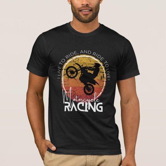 MOTORCYCLUSRACTIE | Draag uw sport T-shirt (Voorkant)