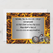 Motorcyle Flames Birthday Invitation Kaart (Voorkant)