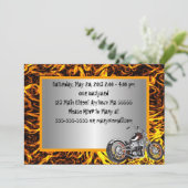 Motorcyle Flames Birthday Invitation Kaart (Staand voorkant)