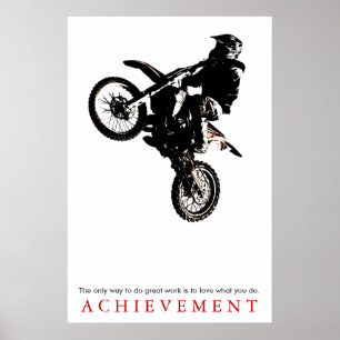 Motorcyle Sport Achievement Quote Motivatie Poster