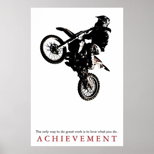 Motorcyle Sport Achievement Quote Motivatie Poster (Voorkant)