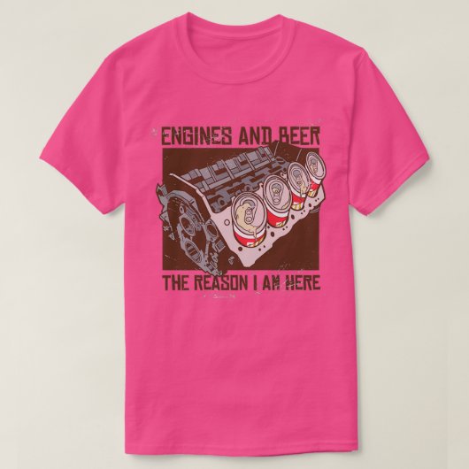 Motoren en bier t-shirt (Design voorkant)
