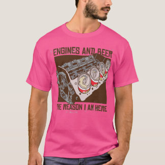 Motoren en bier t-shirt