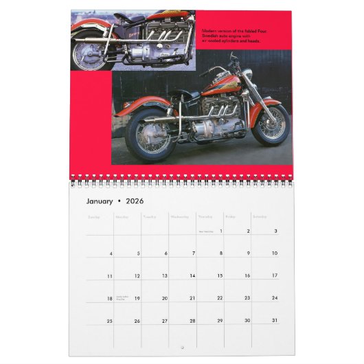 Motoren met lijnmotor kalender (Jan 2026)