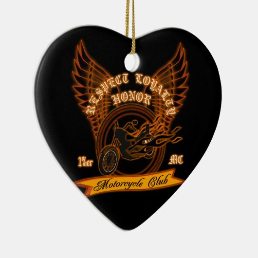 Motorfieclub Badge Keramisch Ornament (Rechts)