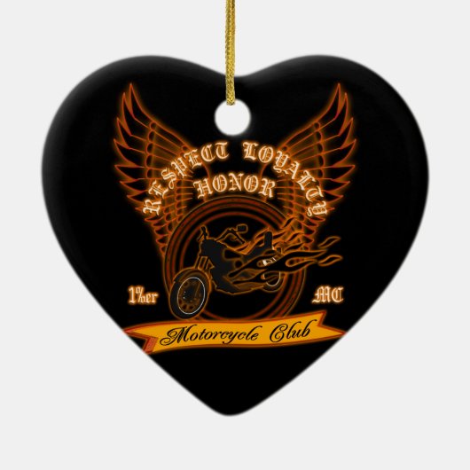 Motorfieclub Badge Keramisch Ornament (Achterkant)