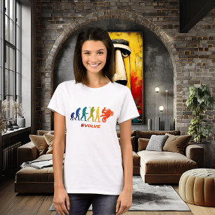 Motorfiel Evolutie Silhouet Biker Design T-shirt