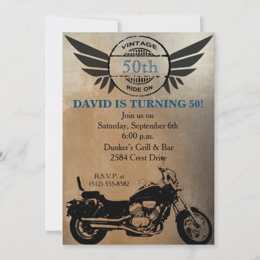 Motorfiele uitnodiging op zaterdag (Voorkant)