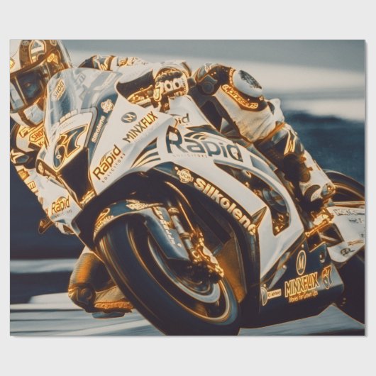 Motorfierracer Cadeaupapier (Vlak)