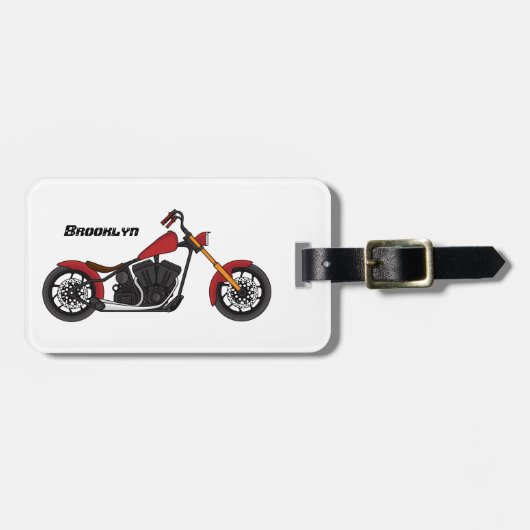 Motorfietafbeelding met snijder bagagelabel (Voorkant horizontaal)