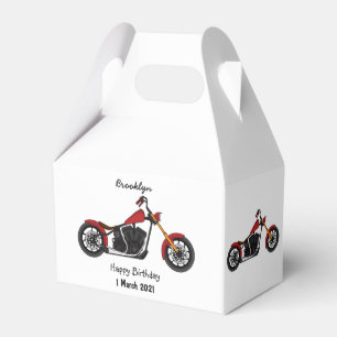 Motorfietafbeelding met snijder bedankdoosjes