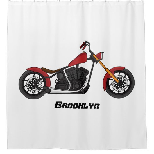 Motorfietafbeelding met snijder douchegordijn (Voorkant)