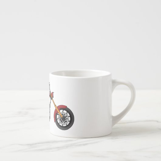 Motorfietafbeelding met snijder espresso kop (Rechts)