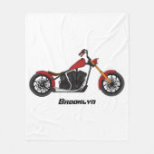 Motorfietafbeelding met snijder fleece deken (Voorkant)