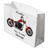 Motorfietafbeelding met snijder groot cadeauzakje (Achterkant Gekanteld)