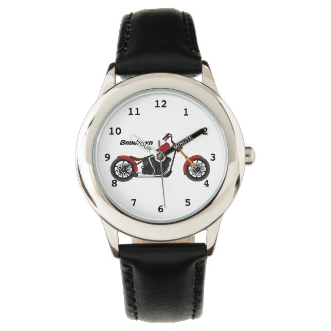 Motorfietafbeelding met snijder horloge (Voorkant)